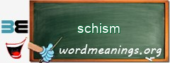 WordMeaning blackboard for schism